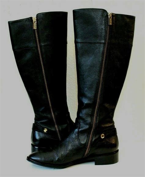 michael michael kors carney riding boot black leather 